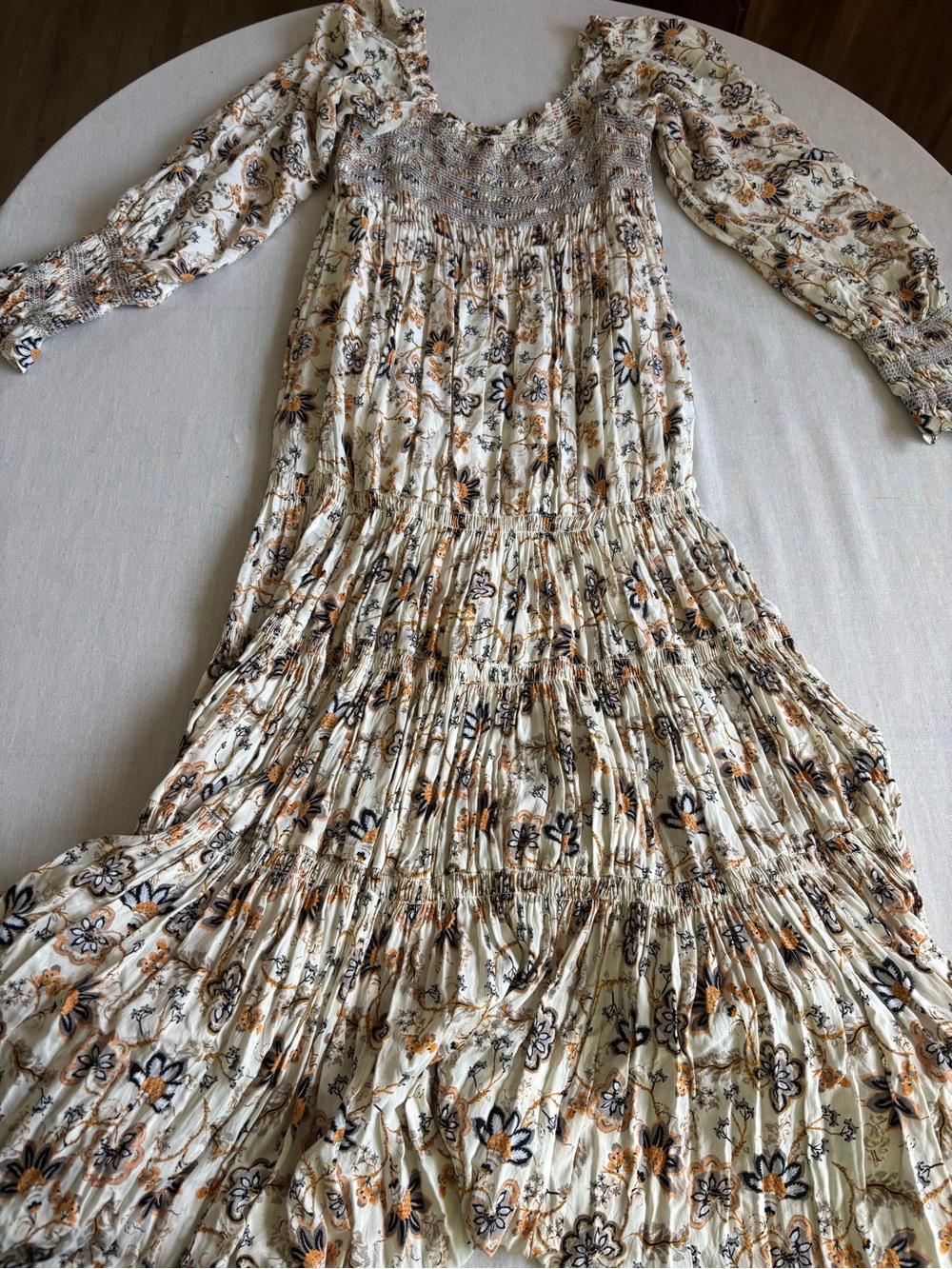 Free People Sweet Escape Maxi Dress Ivory Boho Tiered Maxi Size XL - Picture 2 of 10